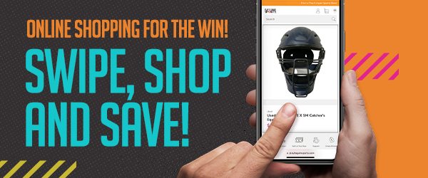 Pointer finger on cell phone indicating that you can shop on line.